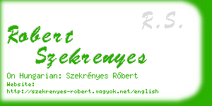 robert szekrenyes business card