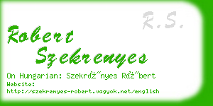 robert szekrenyes business card